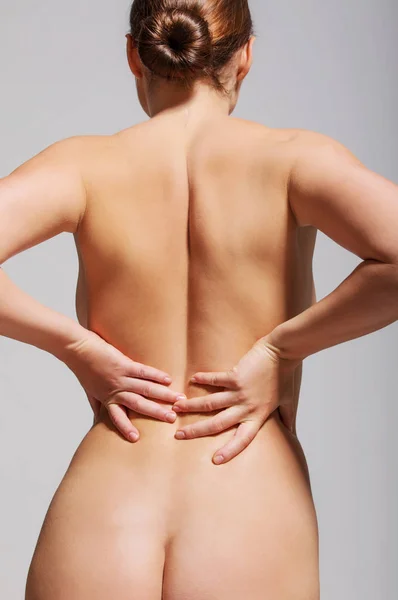 Pain in back spine — Stock Photo, Image