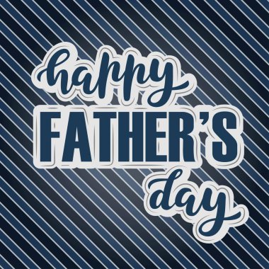 Mutlu babalar günü tebrik kartı tasarımı el yazı ile. El ile izole çizgili arka plan üzerinde beyaz anahat metni kabataslak. Vektör çizim
