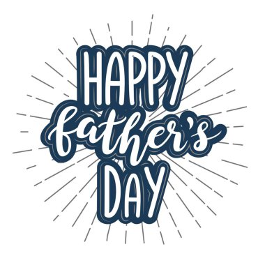 Mutlu babalar günü takdir vektör metin. Elle çizilmiş tebrik kartı için yazı. Beyaz arka plan üzerinde izole vektör çizim. Pazarlama, posterler, broşürler, tebrik kartları için arka plan. EPS 8