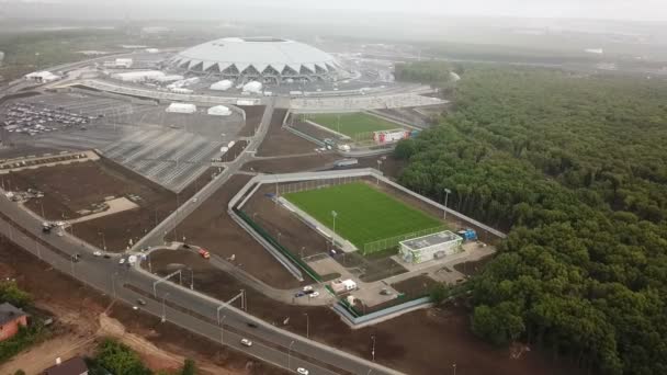 Felülnézete a labdarúgó-stadion — Stock videók