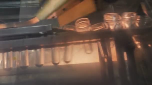 Les bouteilles préformées en plastique se déplacent à travers la machine pour souffler 