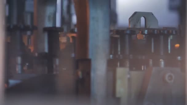 Kunststof voorgevormde flessen doorlopen van de machine voor het blazen — Stockvideo