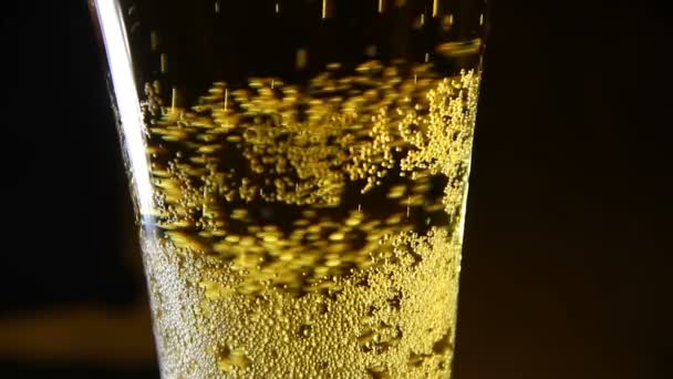 Μπύρα χύνεται σε ένα ποτήρι — Αρχείο Βίντεο