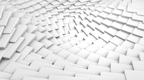 3D render abstract white shapes background. Modern style decor.