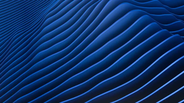 Глибокі сині абстрактні хвилі. Високоякісний 3D рендеринг . — стокове фото