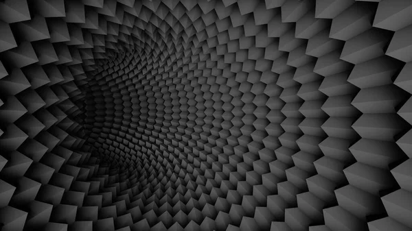 Абстрактний Чорний Цифровий Тунельний Фон Кола Геометричних Фігур Візуалізація — стокове фото