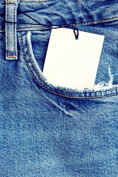 Arka Plan Olarak Cepli Mavi Denim Kumaş — Stok fotoğraf