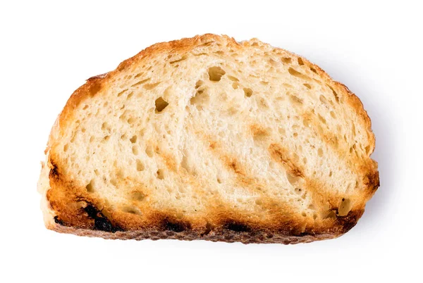 Výseče Opékat Chléb Izolovaných Bílém Pozadí — Stock fotografie