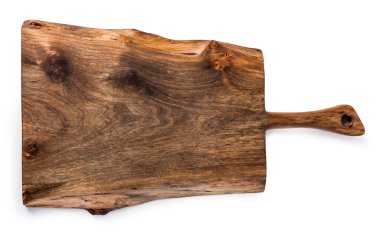 Tahta kesme tahtası beyaz arkaplanda izole edildi