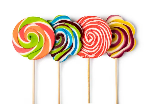 Colorful Lollipops Isolated White Background — Stock Photo, Image