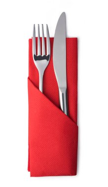 Beyaz arka plan üzerinde izole çatal bıçak takımı