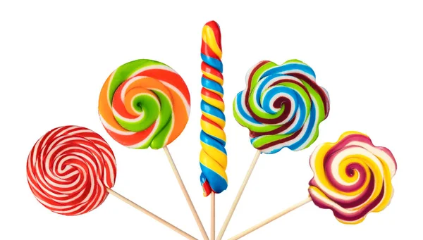 Kleurrijke Lolly Geïsoleerd Witte Achtergrond — Stockfoto