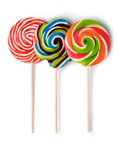 Colorful Lollipops Isolated White Background — Stock Photo, Image