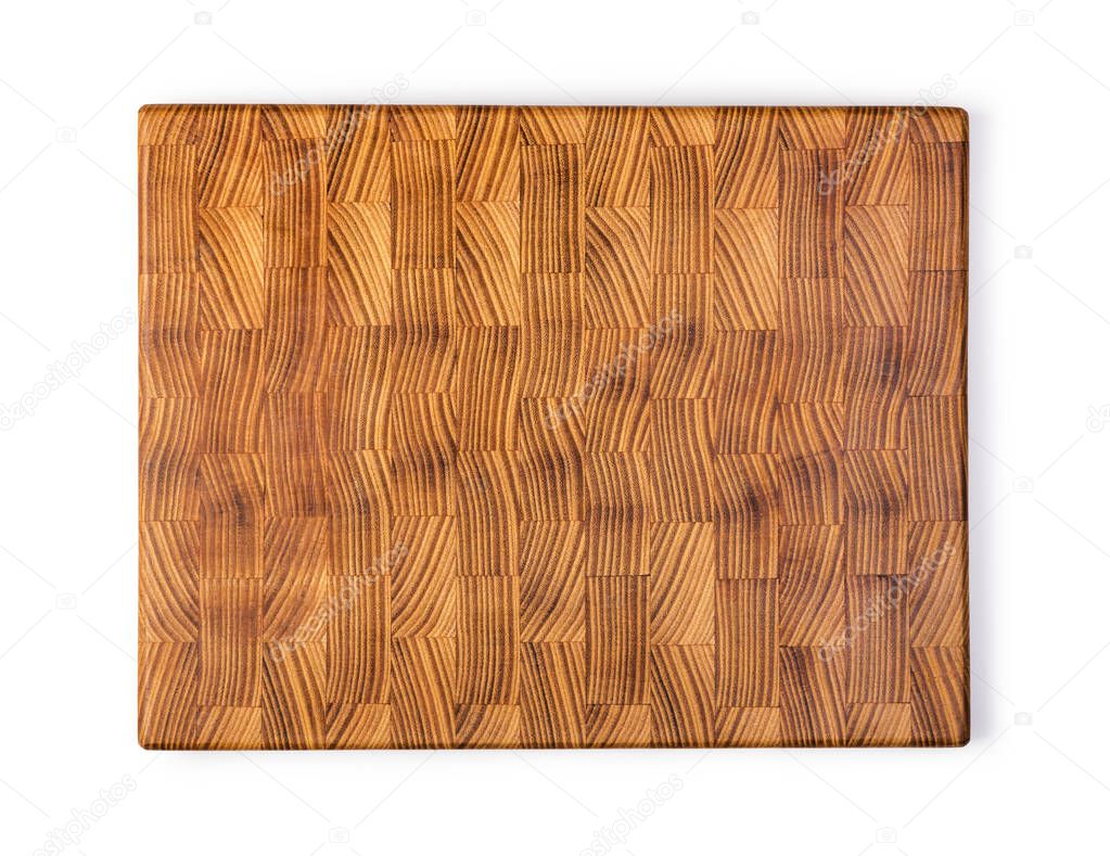 wooden board on a white background