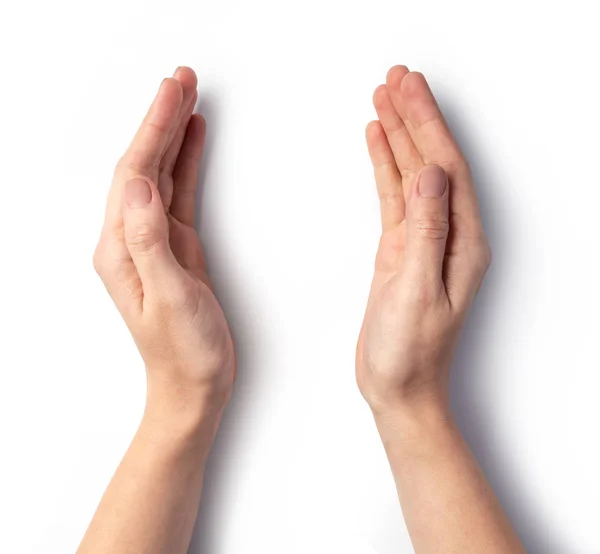 Mão Mulher Isolado Branco — Fotografia de Stock