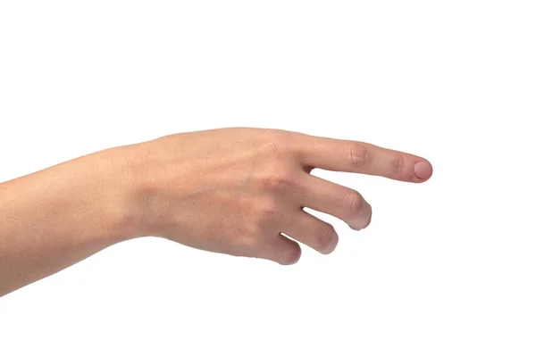 Mão Mulher Isolado Branco — Fotografia de Stock