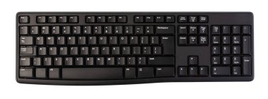 Top view desktop computer keyboard isolated on white background clipart