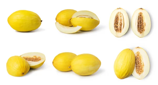 Melón Conjunto Frutas Aisladas Sobre Fondo Blanco —  Fotos de Stock