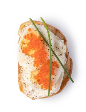 Beyaz arka plan üzerinde geleneksel İtalyan Bruschetta