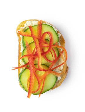 Beyaz arka plan üzerinde geleneksel İtalyan Bruschetta