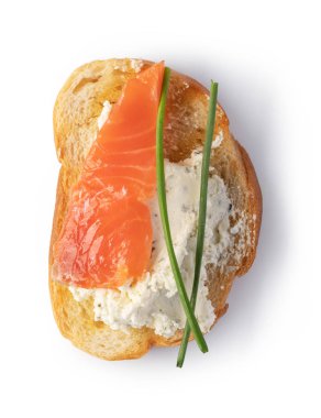 Beyaz arka plan üzerinde geleneksel İtalyan Bruschetta