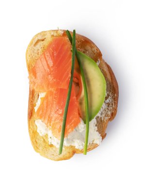 Beyaz arka plan üzerinde geleneksel İtalyan Bruschetta