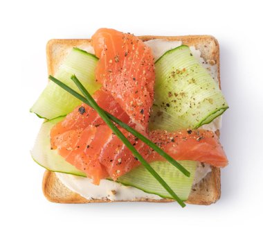 Beyaz arka plan üzerinde geleneksel İtalyan Bruschetta