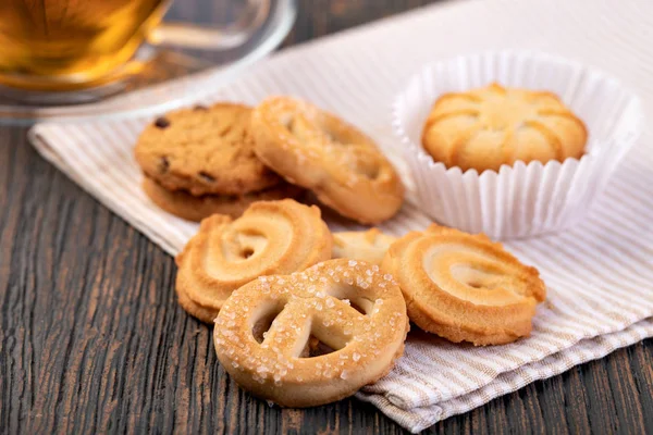 Biscotti Tavolo Legno — Foto Stock