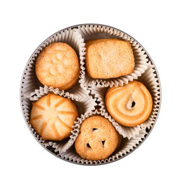 Beyaz arkaplanda izole edilmiş çerezler