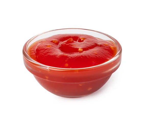 Bowl Ketchup Isolated White Background — Zdjęcie stockowe