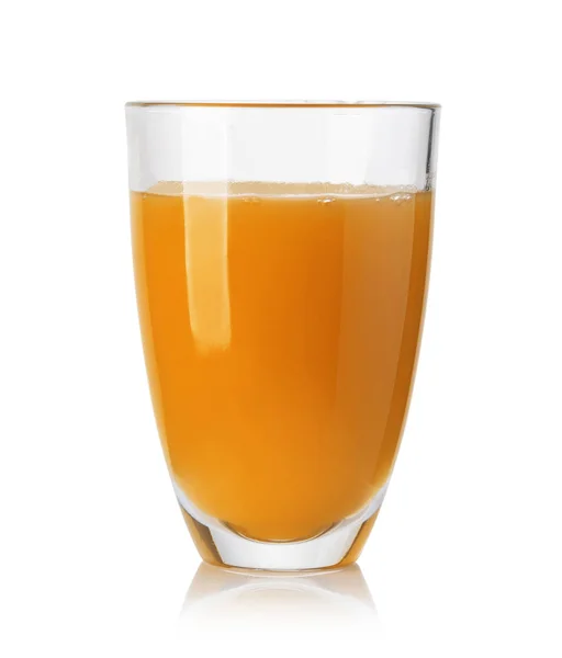 Glas Saft Auf Weißem Hintergrund — Stockfoto