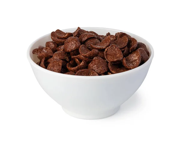 Spannmål Choklad Flingor Isolerade Vit Bakgrund — Stockfoto