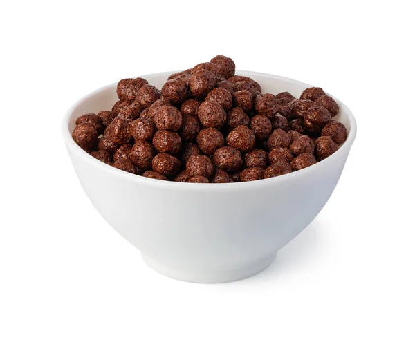 Bolas Chocolate Cereales Aisladas Sobre Fondo Blanco —  Fotos de Stock