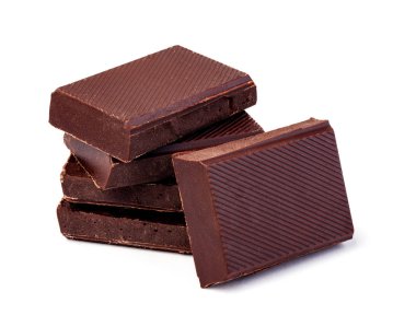 Beyaz arkaplanda izole edilmiş çikolatayı kapat