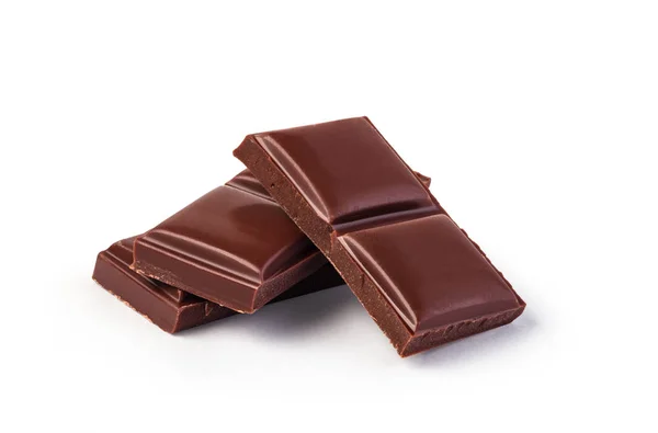Fechar Uma Barra Chocolate Isolada Fundo Branco — Fotografia de Stock