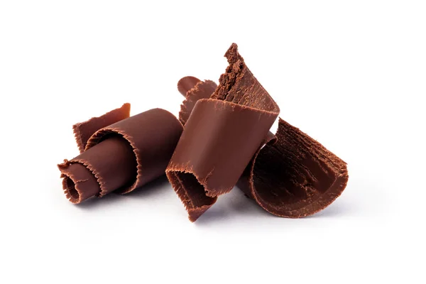 Chokladspån Vit Bakgrund — Stockfoto