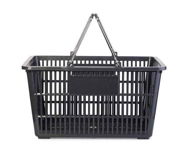 Empty shopping basket isolated on white background