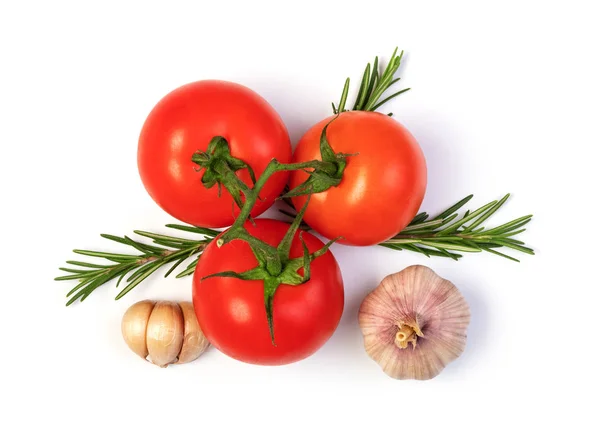 신선한 토마토 허브와 향신료 배경에 — 스톡 사진