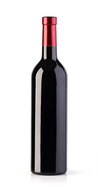 Bottiglia Vino Rosso Isolato Sfondo Bianco — Foto Stock