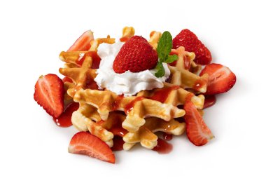 Çilekli Viyana waffleları