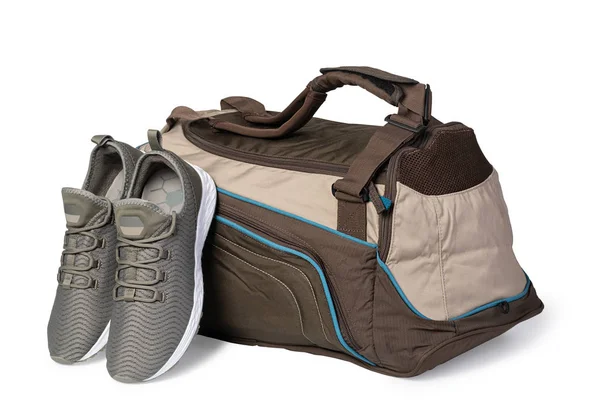 Sports bag and sneakers — Stock Photo, Image