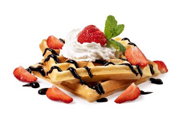 Çilekli Viyana waffleları