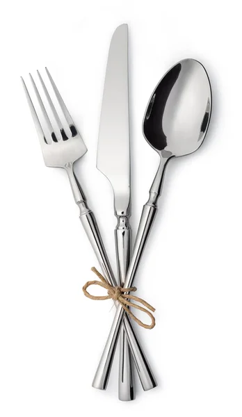 Tenedor, cuchillo y cuchara — Foto de Stock