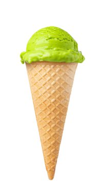 Dondurma külahı beyaz arkaplanda izole edilmiş.