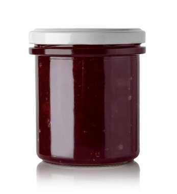 Kuşüzümü reçeli kavanozları beyaz arkaplanda izole