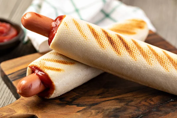 Hot Dog Francese Tagliere — Foto Stock