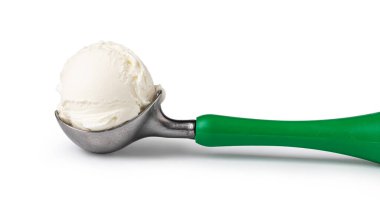 Dondurma kepçesi beyaz arka planda izole