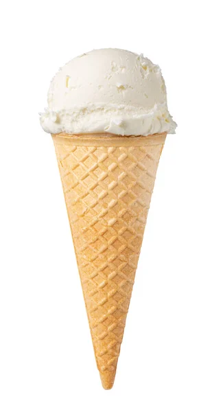 Морозиво Вафельний Конус Ізольовано Білому Тлі — стокове фото