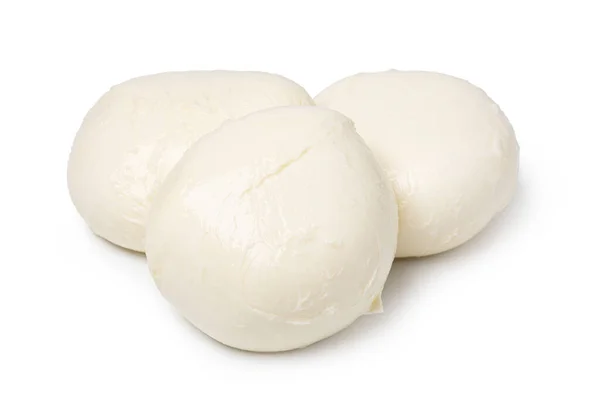 Mozzarella Palle Isolato Sfondo Bianco — Foto Stock