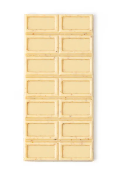 Barra Chocolate Blanco Aislado Sobre Fondo Blanco — Foto de Stock